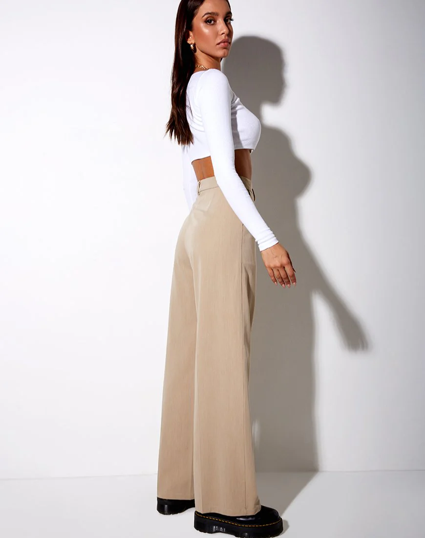 Ineke Crop Top in Rippe Weiß - Image 5