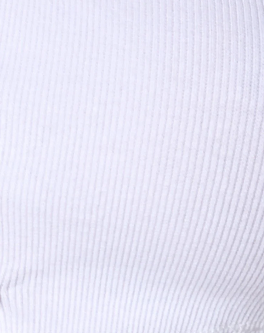 Ineke Crop Top in Rippe Weiß - Image 6