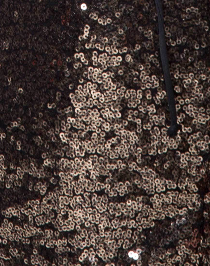 Unendliches Kleid aus Mini Fleck Pailletten Schwarz und Gold - Image 5