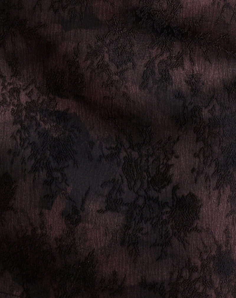 Iniya Minirock aus Jacquard dunkelviolett geblümt - Image 5