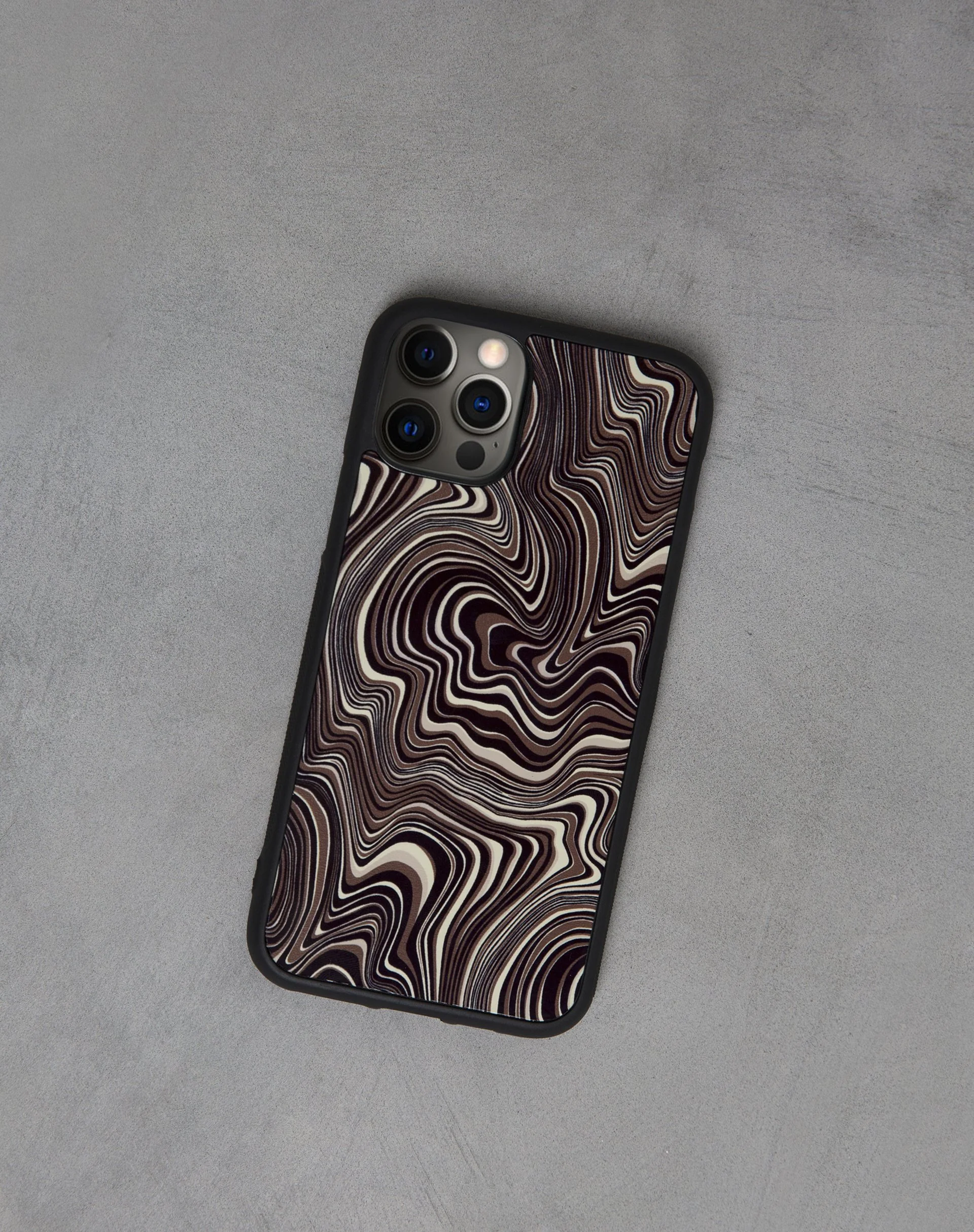 Iphone Tasche in 70er Jahre Ripple Braun - Image 4