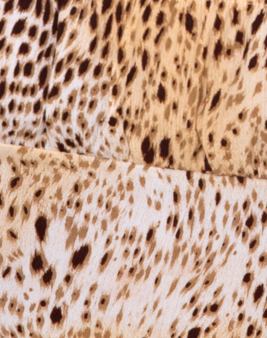Irene Langarm-Top in Crinkle Sand Leopard - Image 9