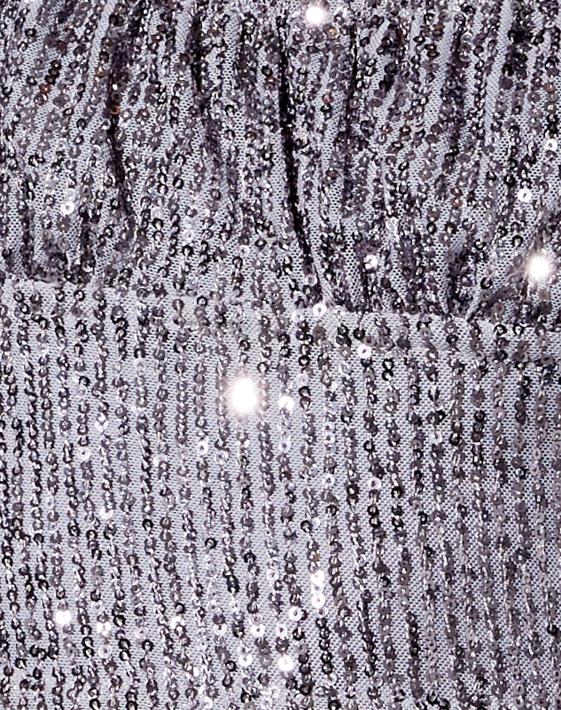 Ireny Crop Top in Drape Pailletten Silber - Image 5