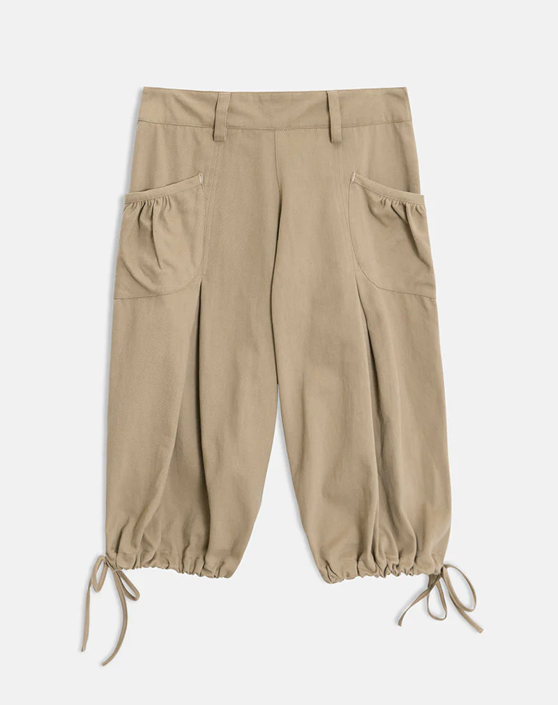 Iria Cargo-Caprihose aus Twill in Khaki - Image 7