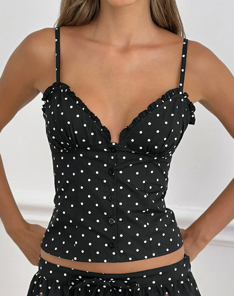 Isamu Top in Basic Polka Black - Image 2