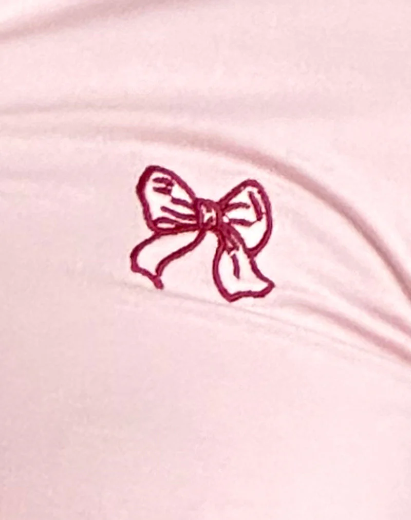 Isda Top in Girlie Pink mit roter Schleife Emb - Image 5
