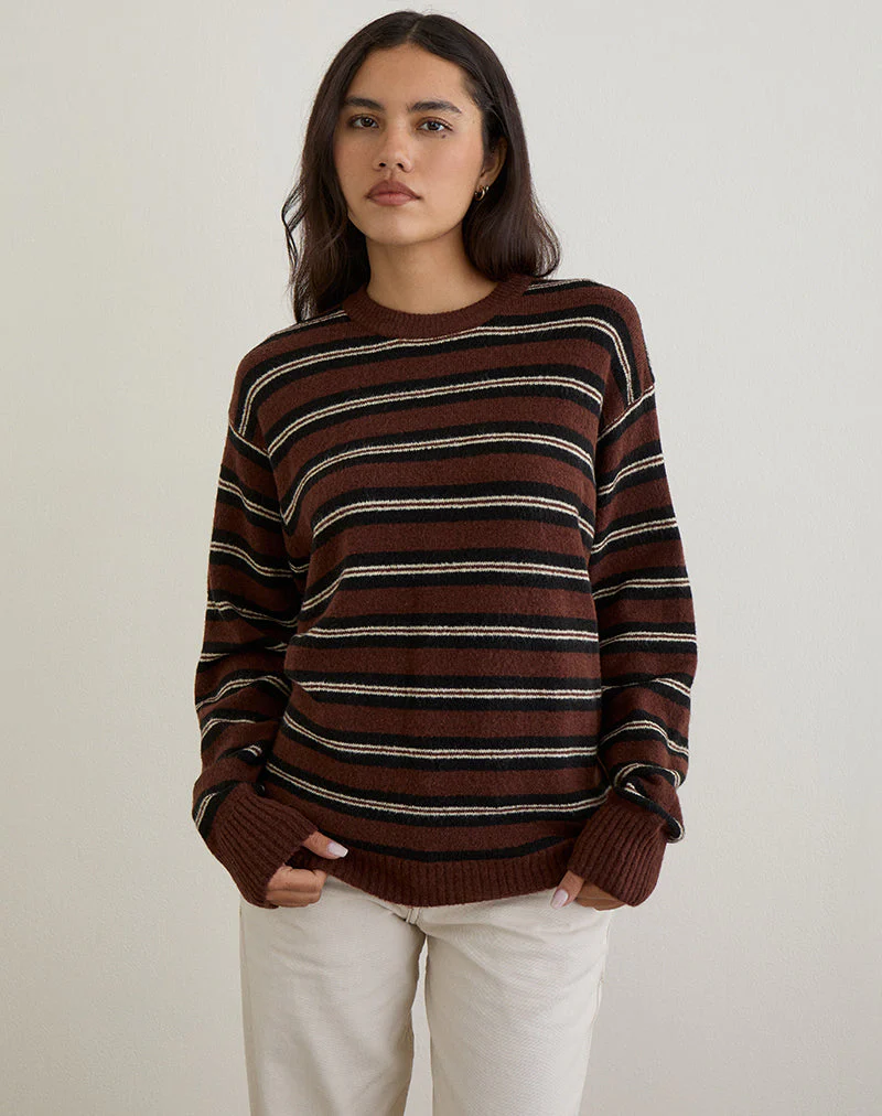 Ishari Pullover in Streifen Braun Multi