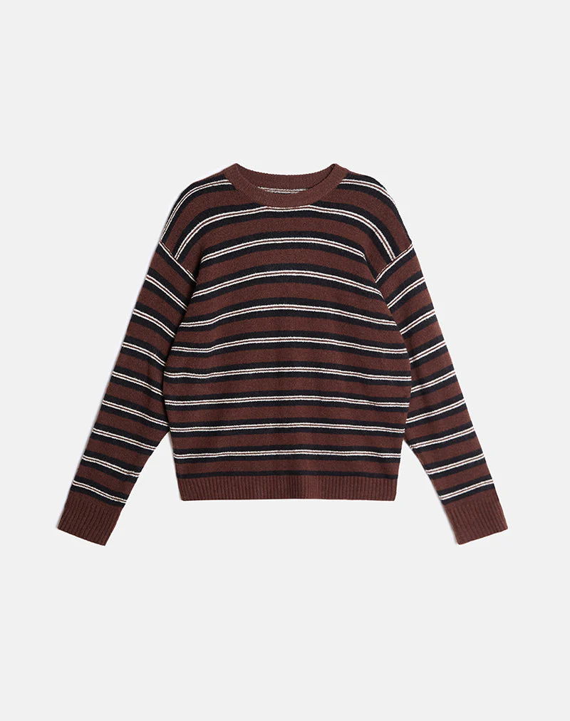 Ishari Pullover in Streifen Braun Multi - Image 4