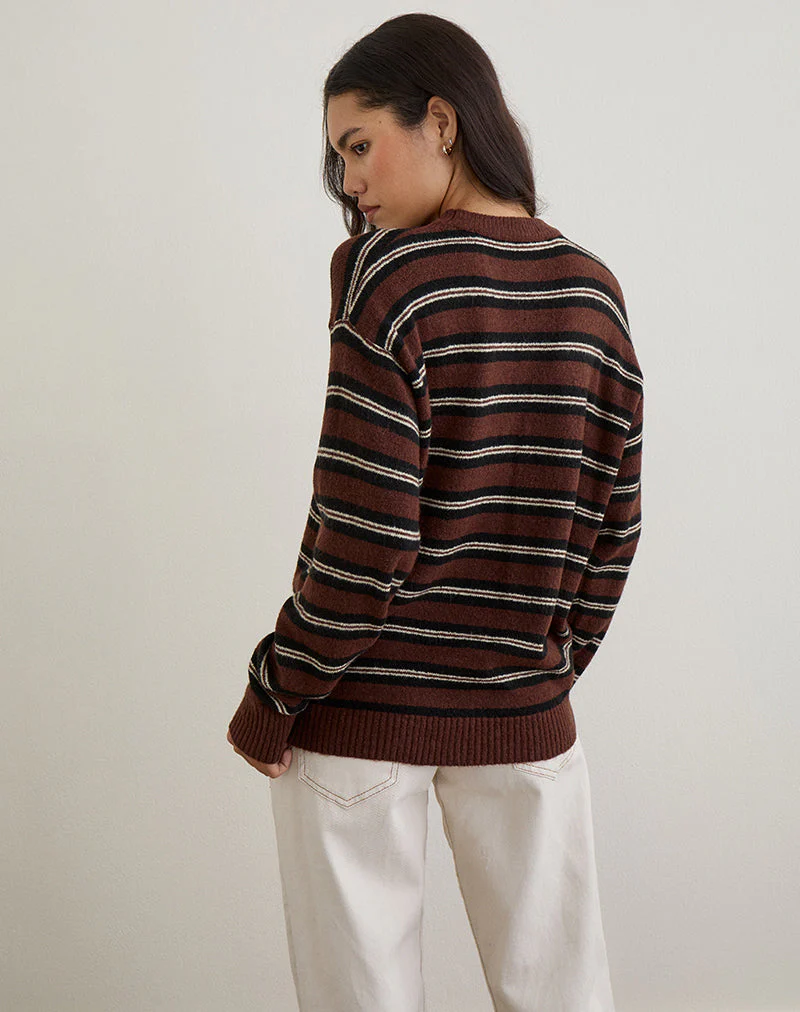 Ishari Pullover in Streifen Braun Multi - Image 6