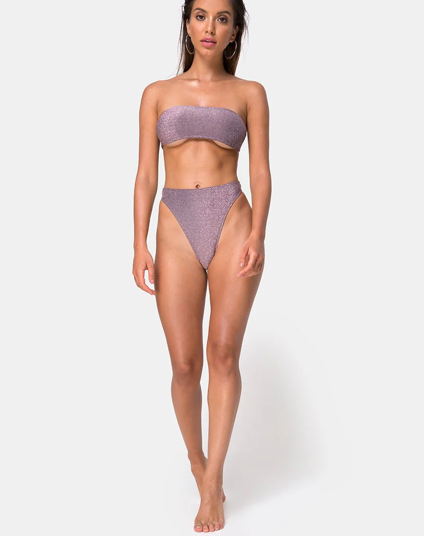 Izarla Bikini-Schlauchoberteil in Gunmetal Glitter - Image 3