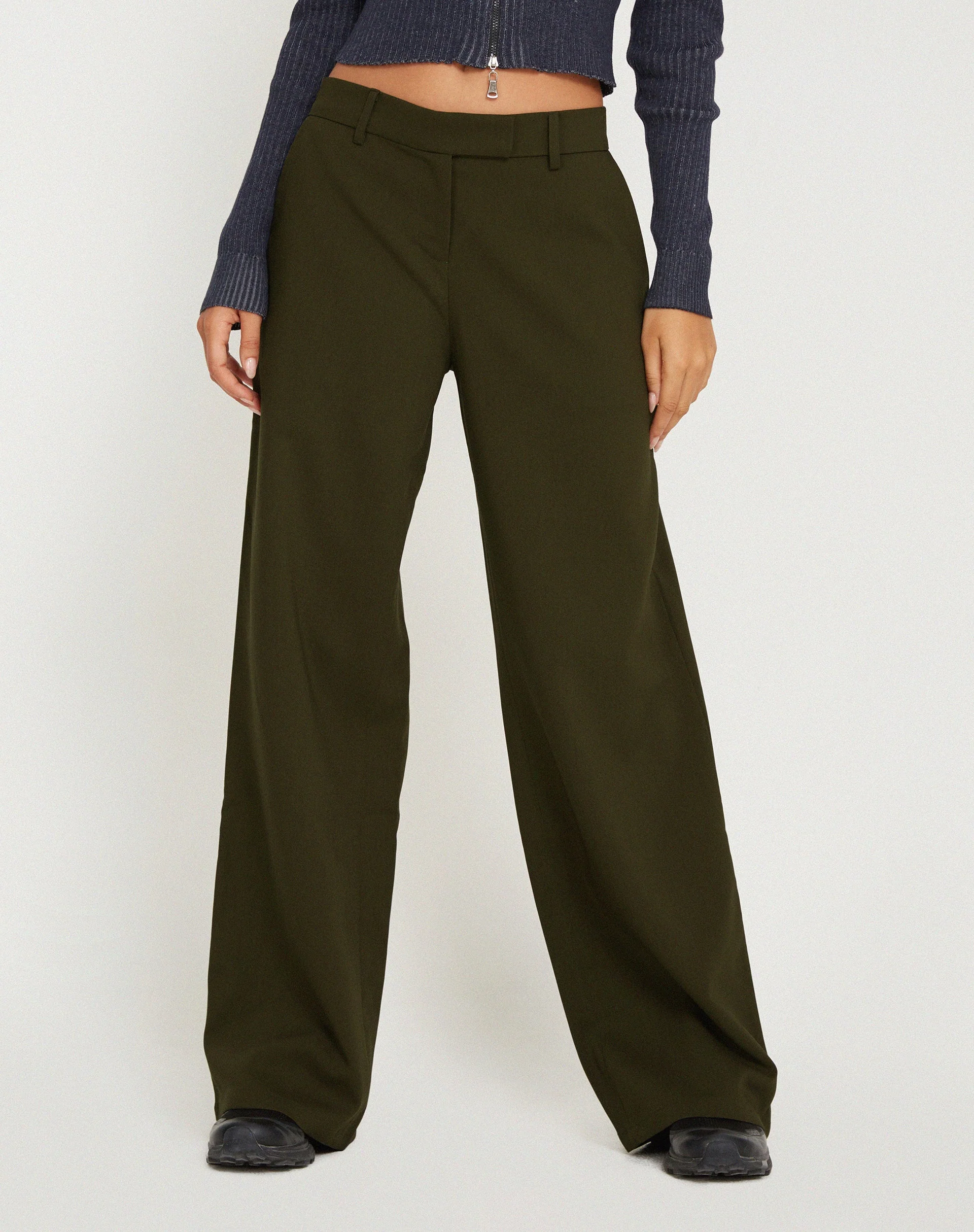 Jabba-Hose mit weitem Bein in dunklem Khaki