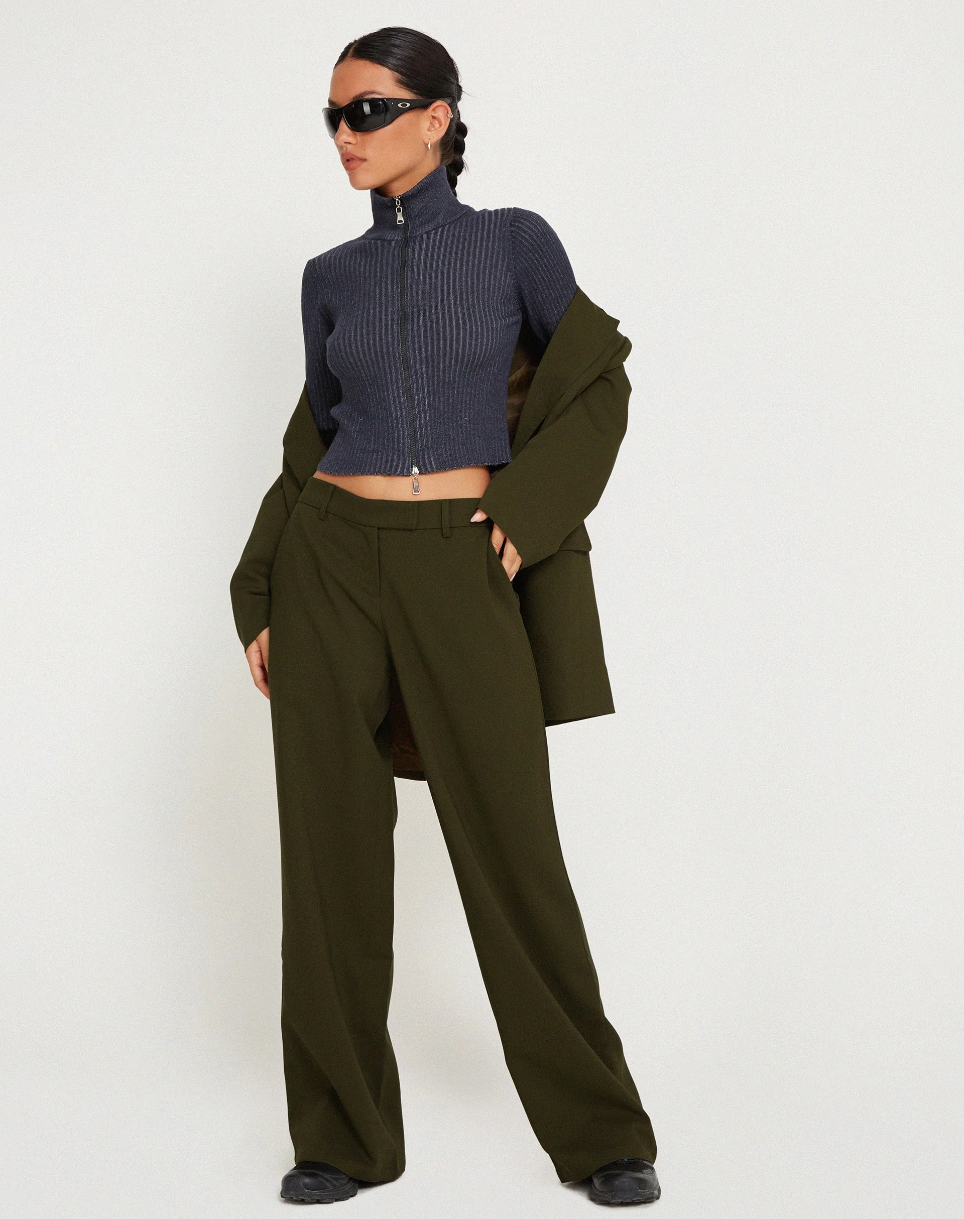 Jabba-Hose mit weitem Bein in dunklem Khaki - Image 2