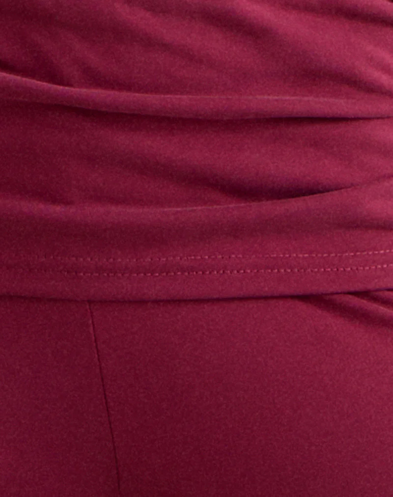 Jacita Low Rise-Hose aus Cupro Burgund - Image 6