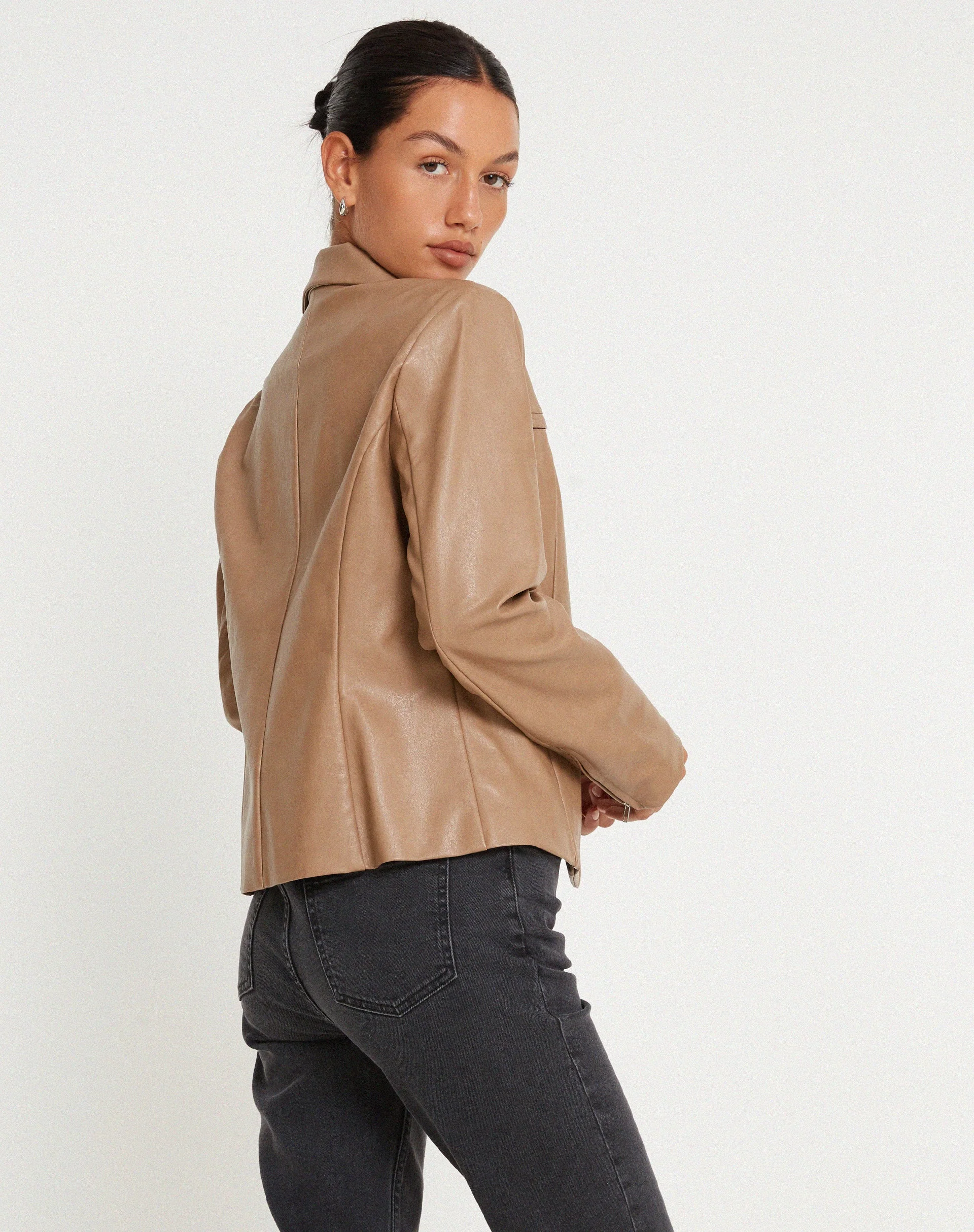 Jaga Jacke in PU Tan - Image 2