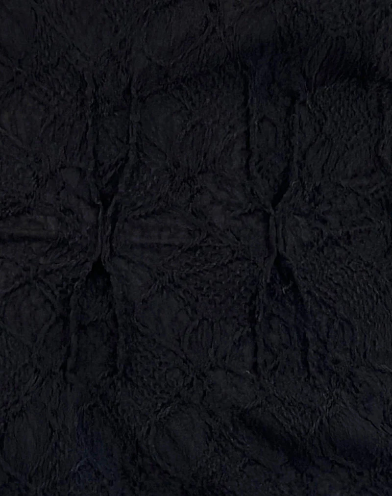 Jaina Top mit Puffärmeln aus strukturiertem Schwarz - Image 5