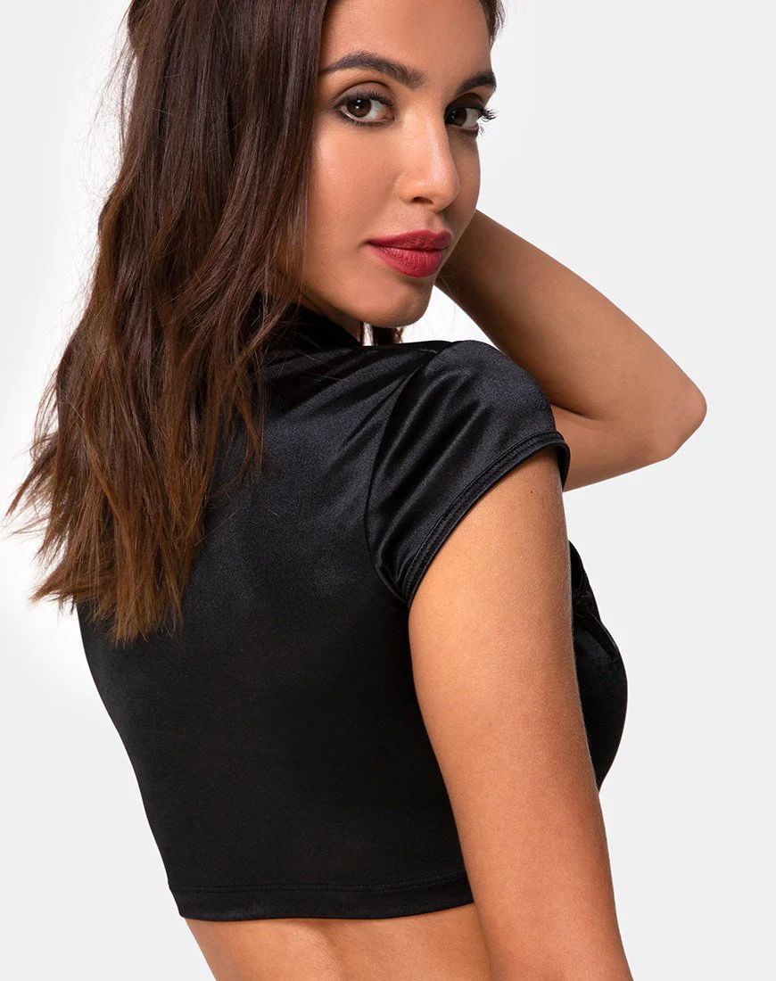 Jakina Top aus Spandex Schwarz - Image 2