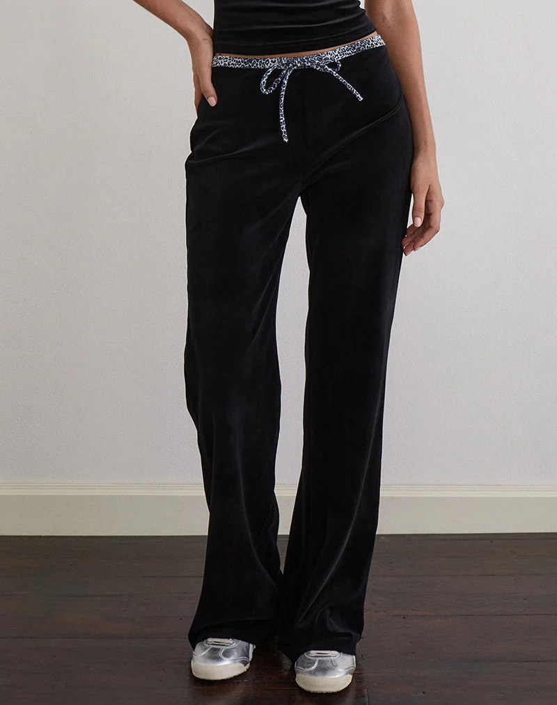 Jalani Hose in Schwarz mit Leopardenmuster - Image 2