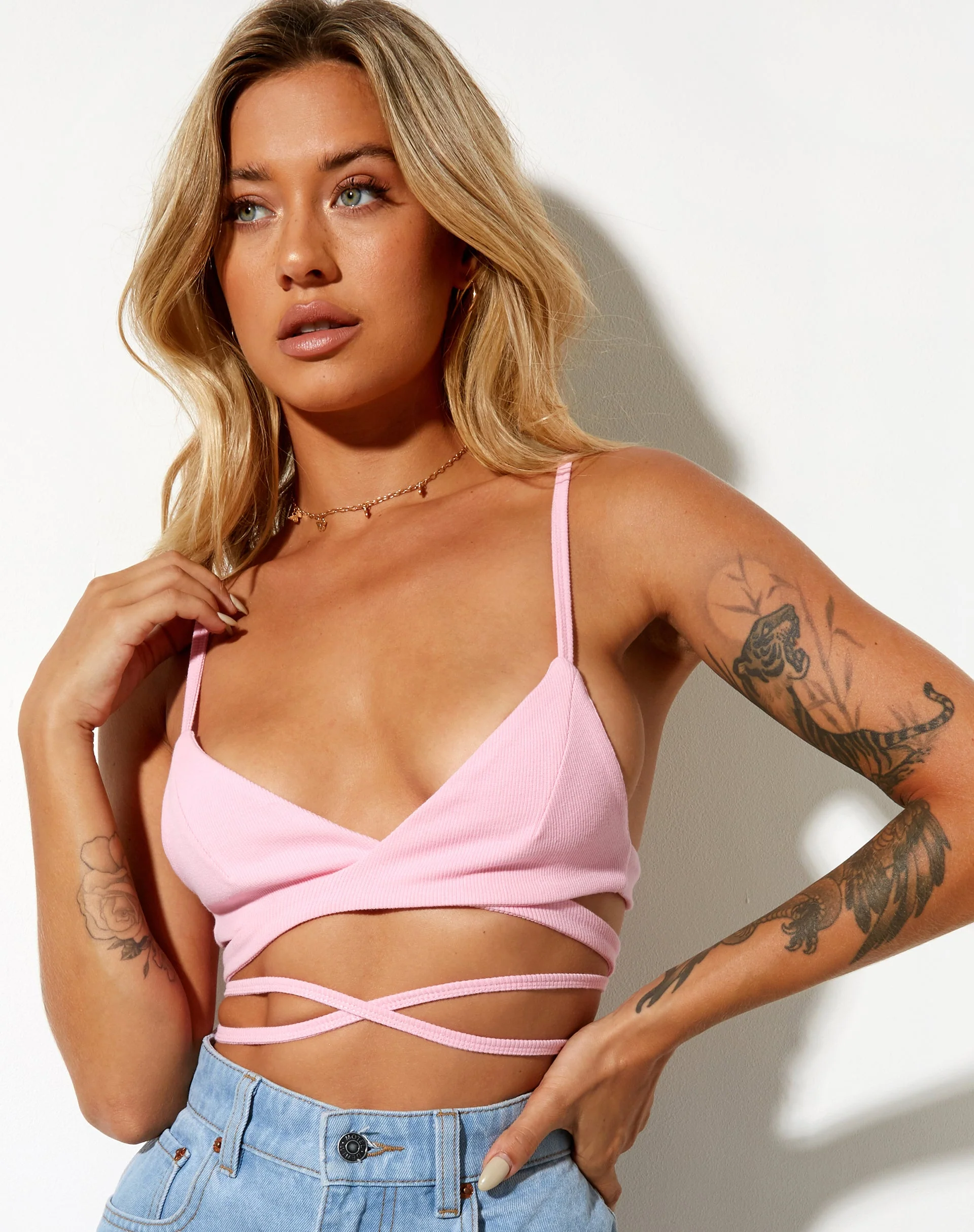 Jamaria Bralette-Top in Babyrosa - Image 4