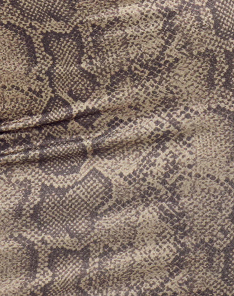 Janora Bodycon-Minikleid mit braunem Schlangenmuster - Image 7