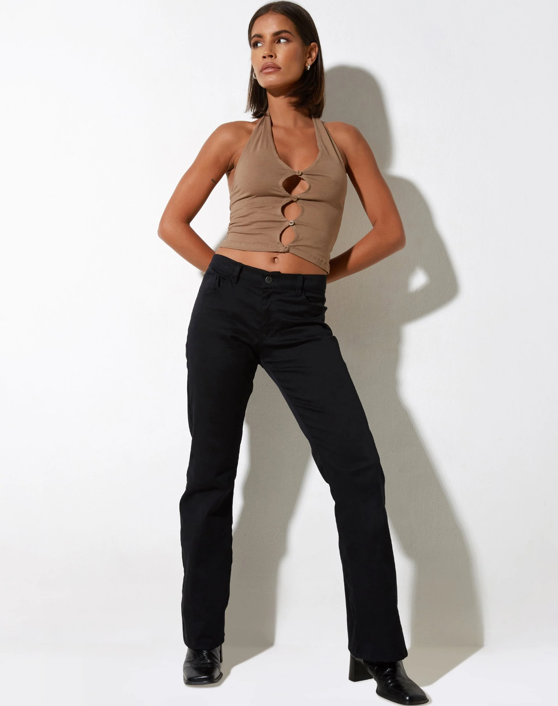 Jarisya Cutout-Top aus Lycra Silber-Nerz - Image 3