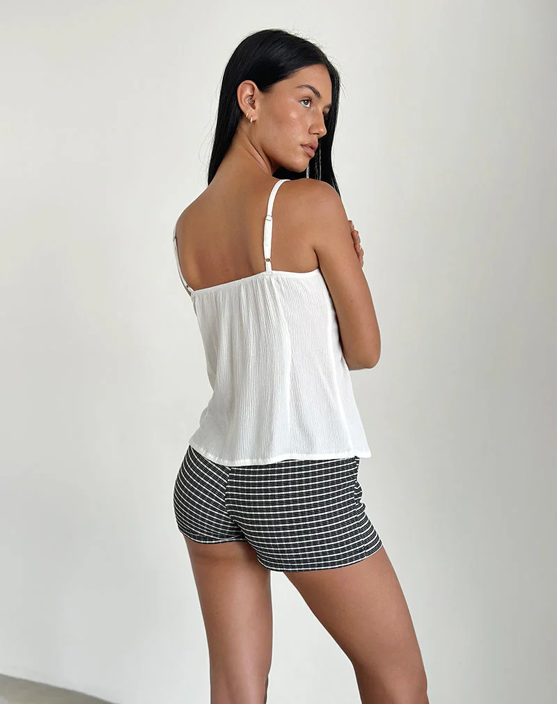 Jastipa Longline Schmetterlingsoberteil in Off White - Image 6