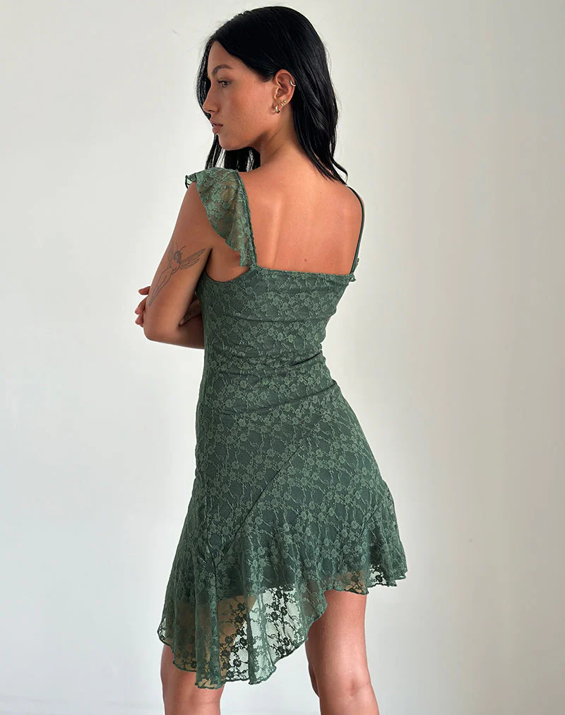 Jati Minikleid in Salbei Canina Rose Spitze - Image 2