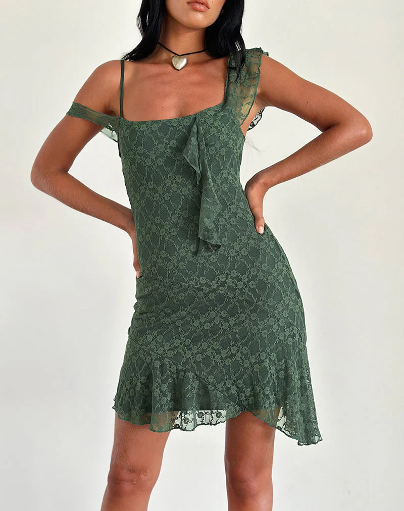 Jati Minikleid in Salbei Canina Rose Spitze - Image 3
