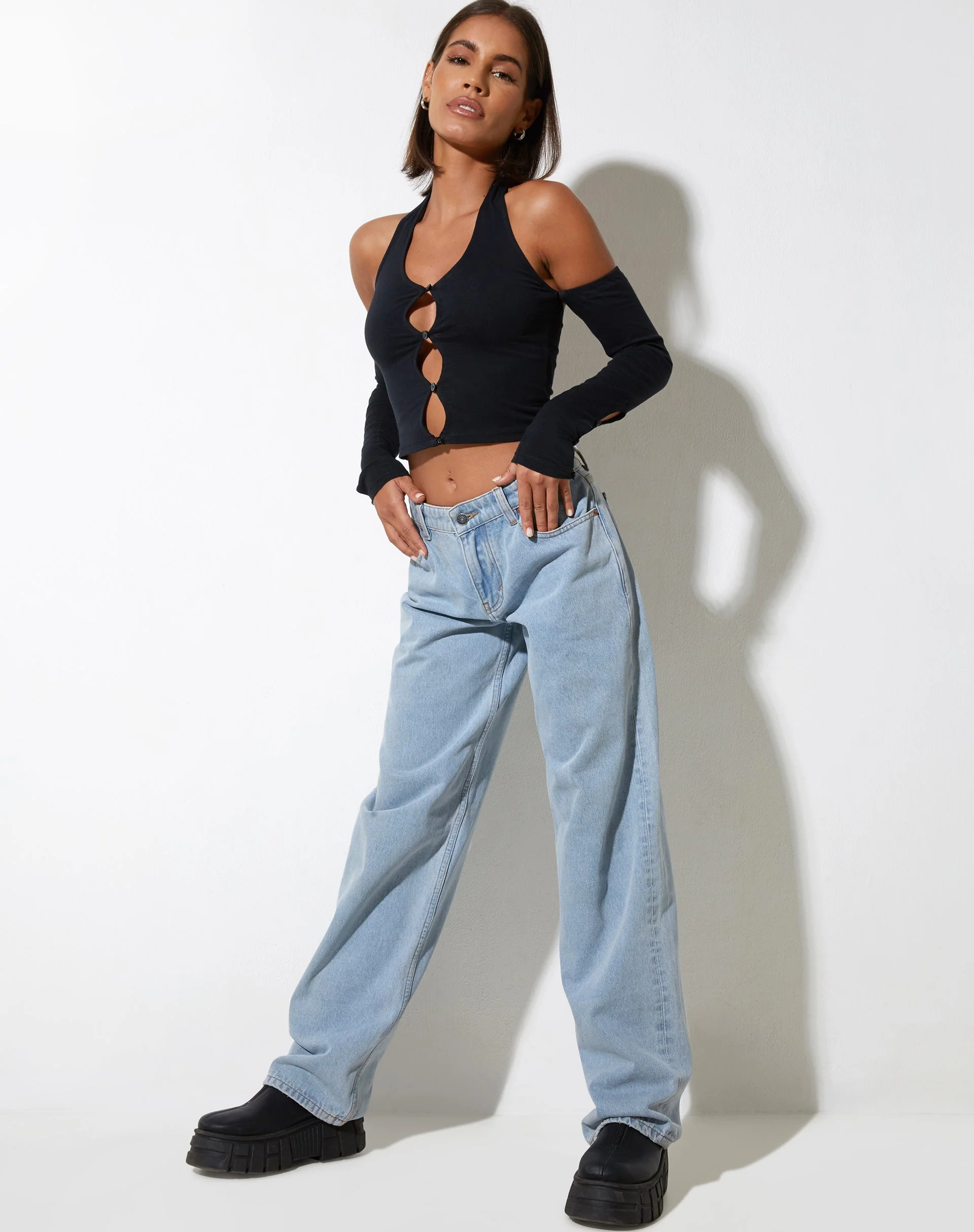 Jayne Crop Top aus Lycra Schwarz - Image 3