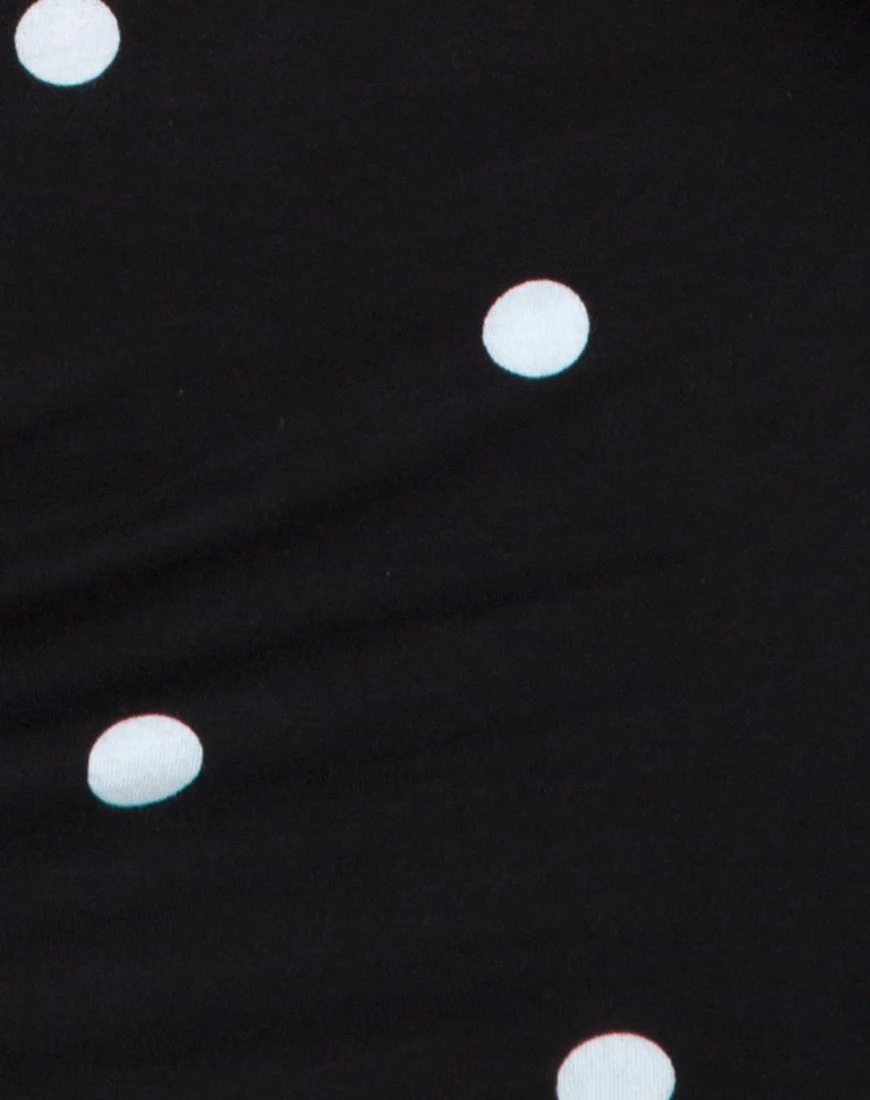 Jazzie Schulterfreies Kleid mit Polkadot in Schwarz und Weiß - Image 5
