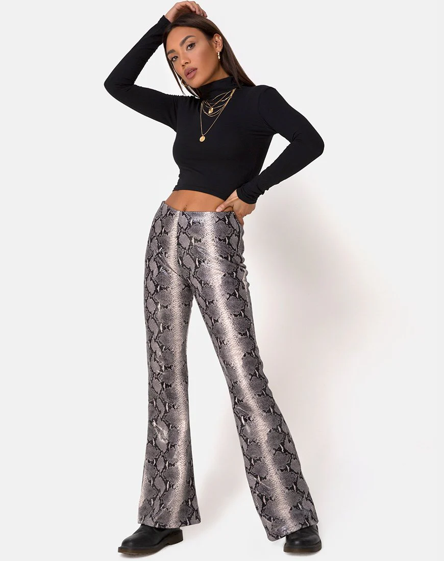 Jeden-Hose in PU Beige Schlange - Image 2