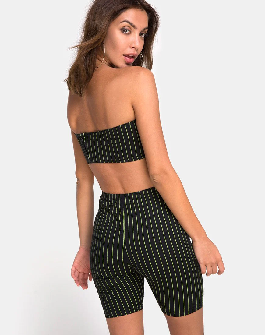 Jeevan Bandeau-Top in Neon-Nadelstreifen - Image 2
