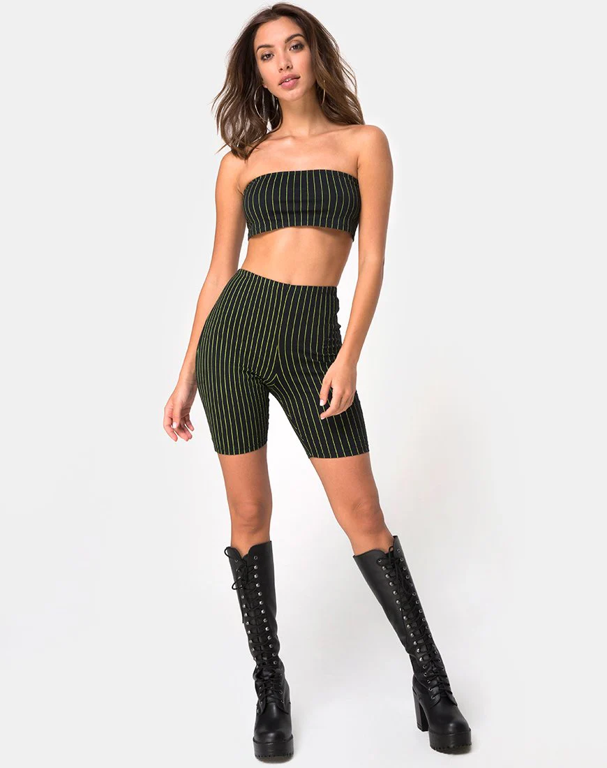 Jeevan Bandeau-Top in Neon-Nadelstreifen - Image 3