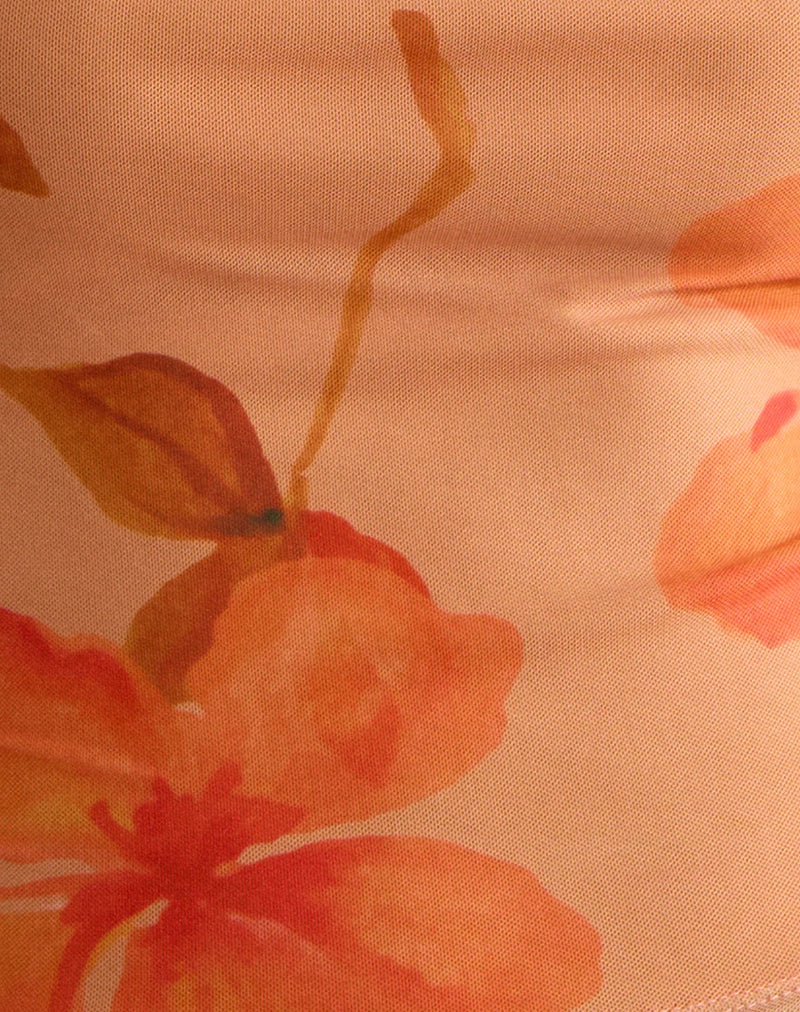 Jefita Cami Top in Aquarell Hibiskus Orange - Image 6