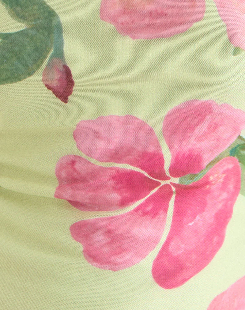 Jefita Cami Top in Aquarell Hibiskus Gelb - Image 6