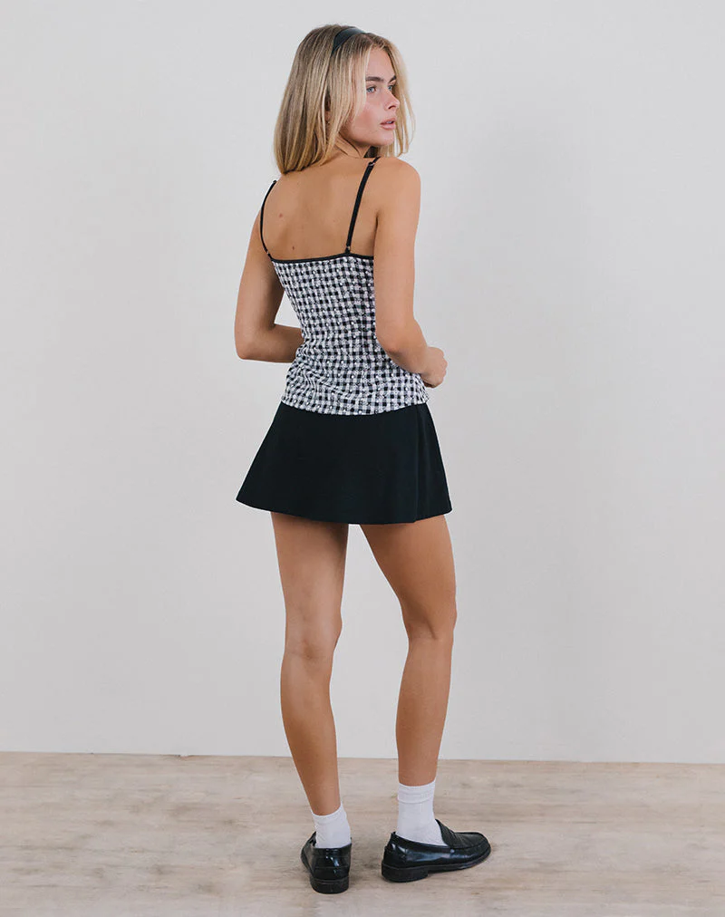 Jeiha Cami Top mit Blumengingham Schwarz - Image 4