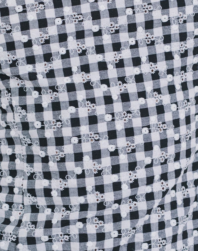 Jeiha Cami Top mit Blumengingham Schwarz - Image 5