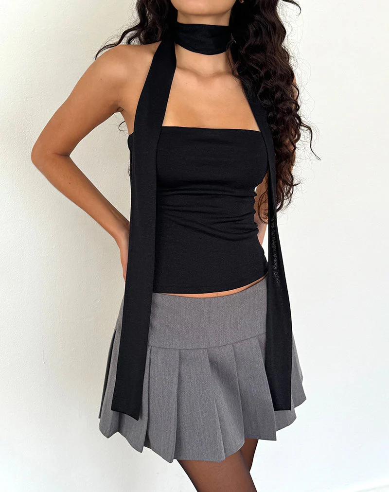 Jeldia Bandeau-Top und Schal-Set in Schwarz Schimmer