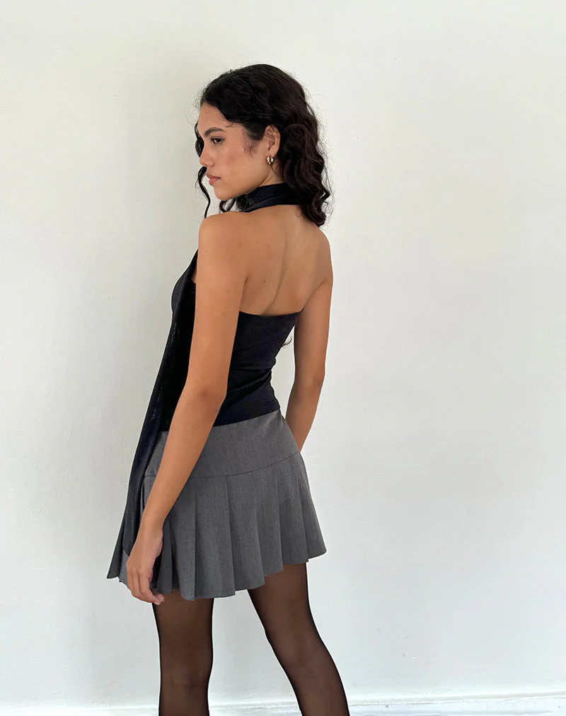 Jeldia Bandeau-Top und Schal-Set in Schwarz Schimmer - Image 3