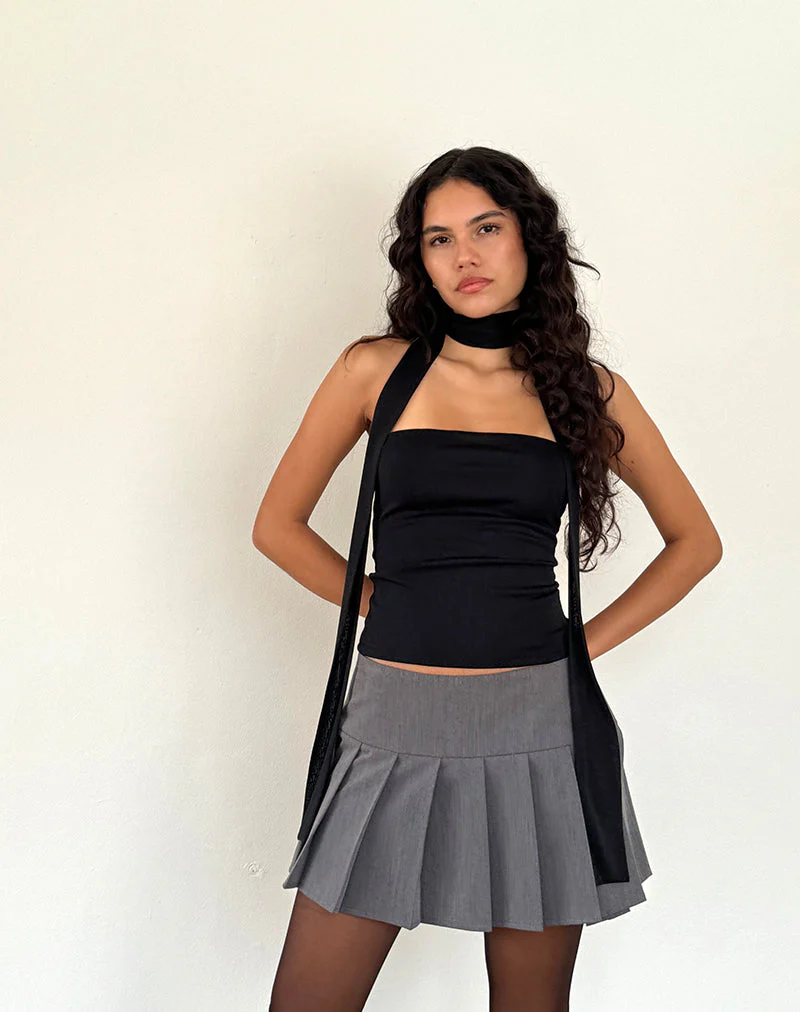 Jeldia Bandeau-Top und Schal-Set in Schwarz Schimmer - Image 4