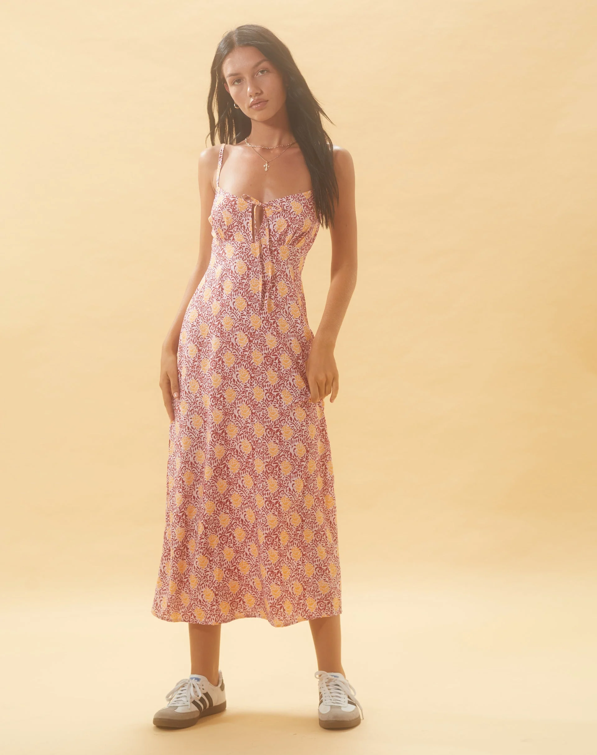 Jelika Midikleid in Bohemian Batik Maroon Pfirsich - Image 2