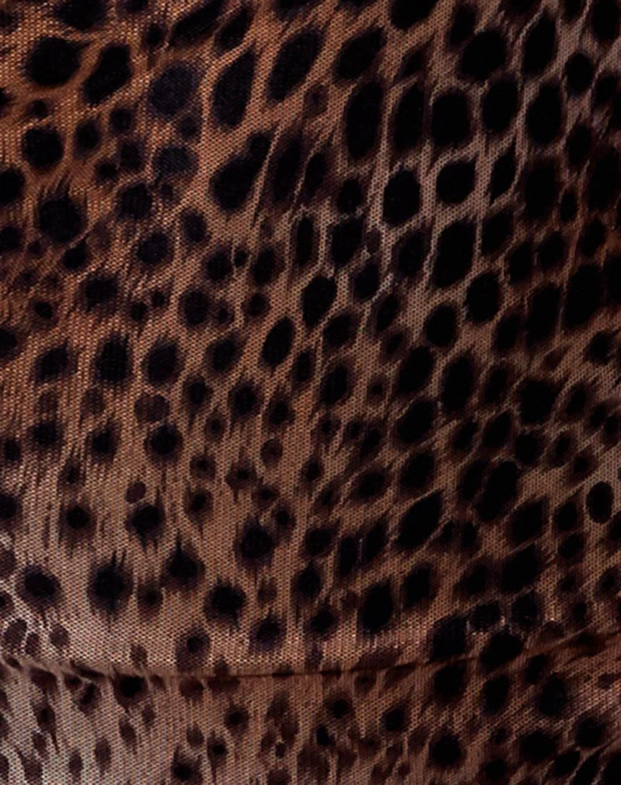 Jemina Kleid aus Mesh Gradient Cheetah Brown - Image 6