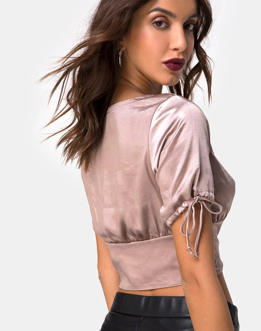Jene Top in Satin Nerz - Image 2