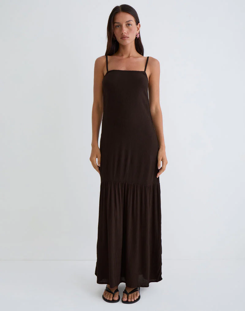 Jenesis Maxikleid in Crinkle Bitter Chocolate - Image 2
