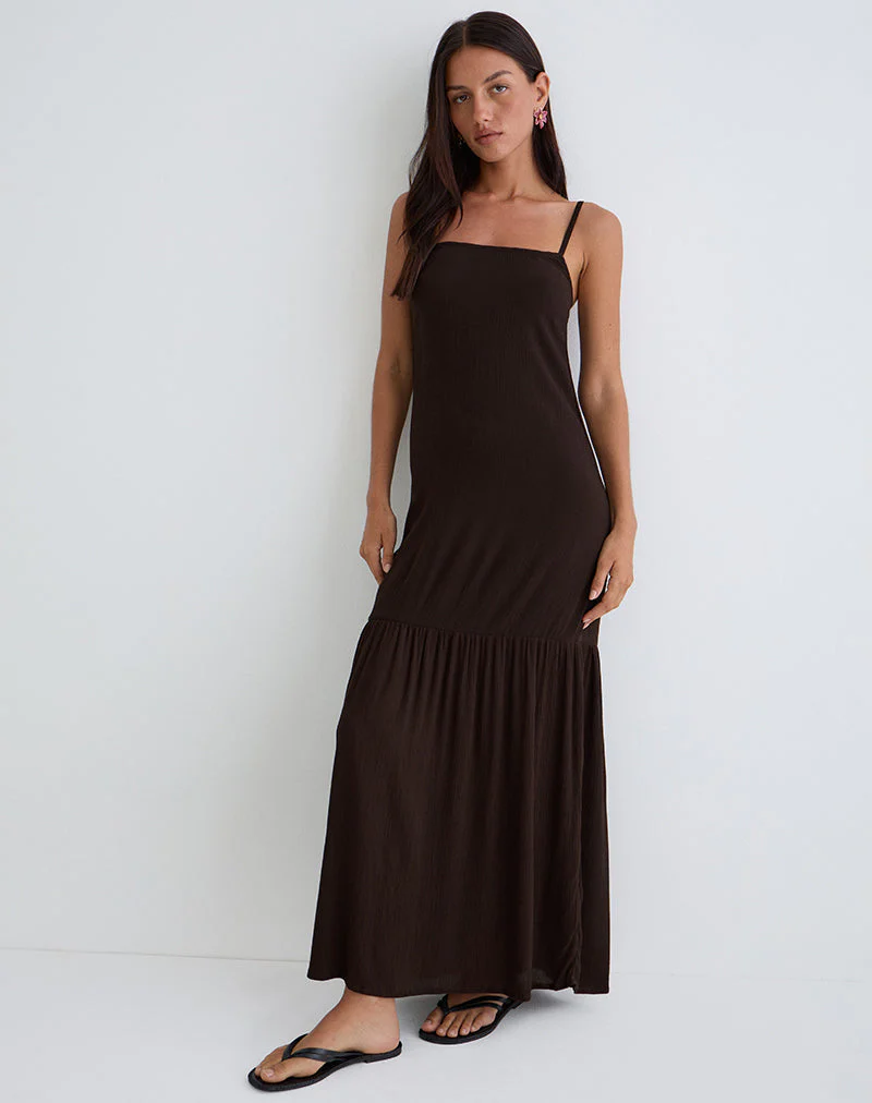 Jenesis Maxikleid in Crinkle Bitter Chocolate - Image 3