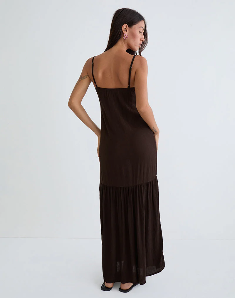 Jenesis Maxikleid in Crinkle Bitter Chocolate - Image 4