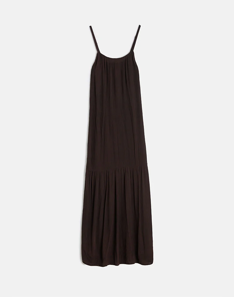 Jenesis Maxikleid in Crinkle Bitter Chocolate - Image 5