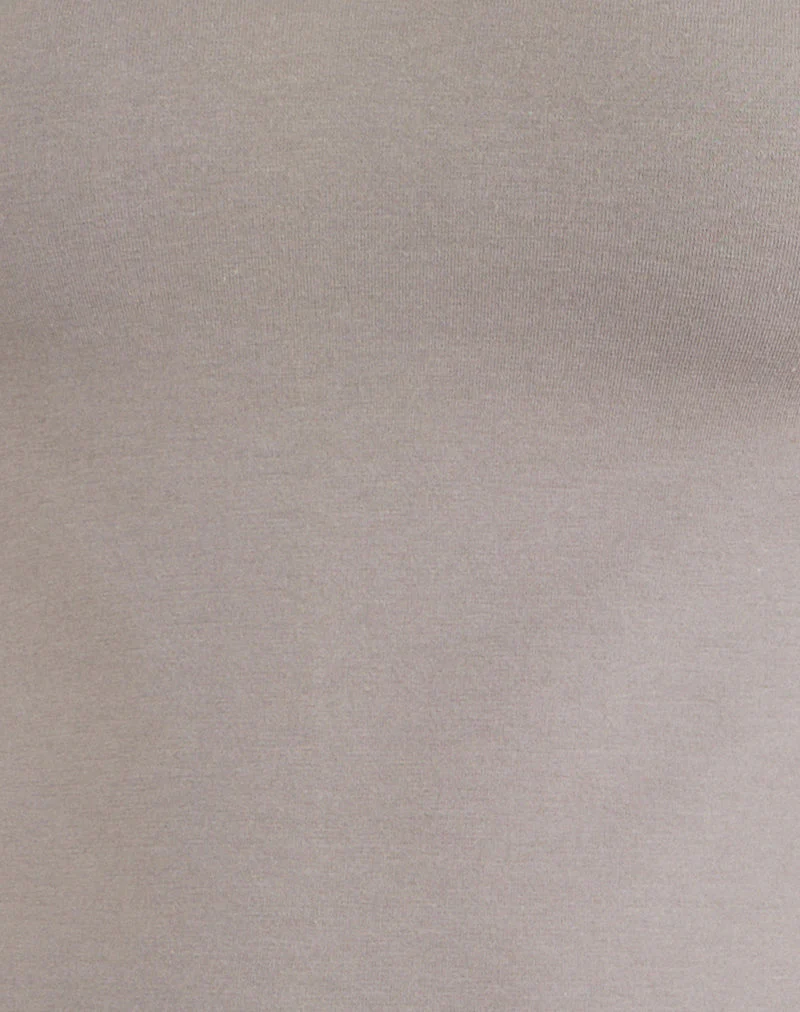 Jenji Long Sleeve Top with Pearl Button in Moon Rock - Image 6