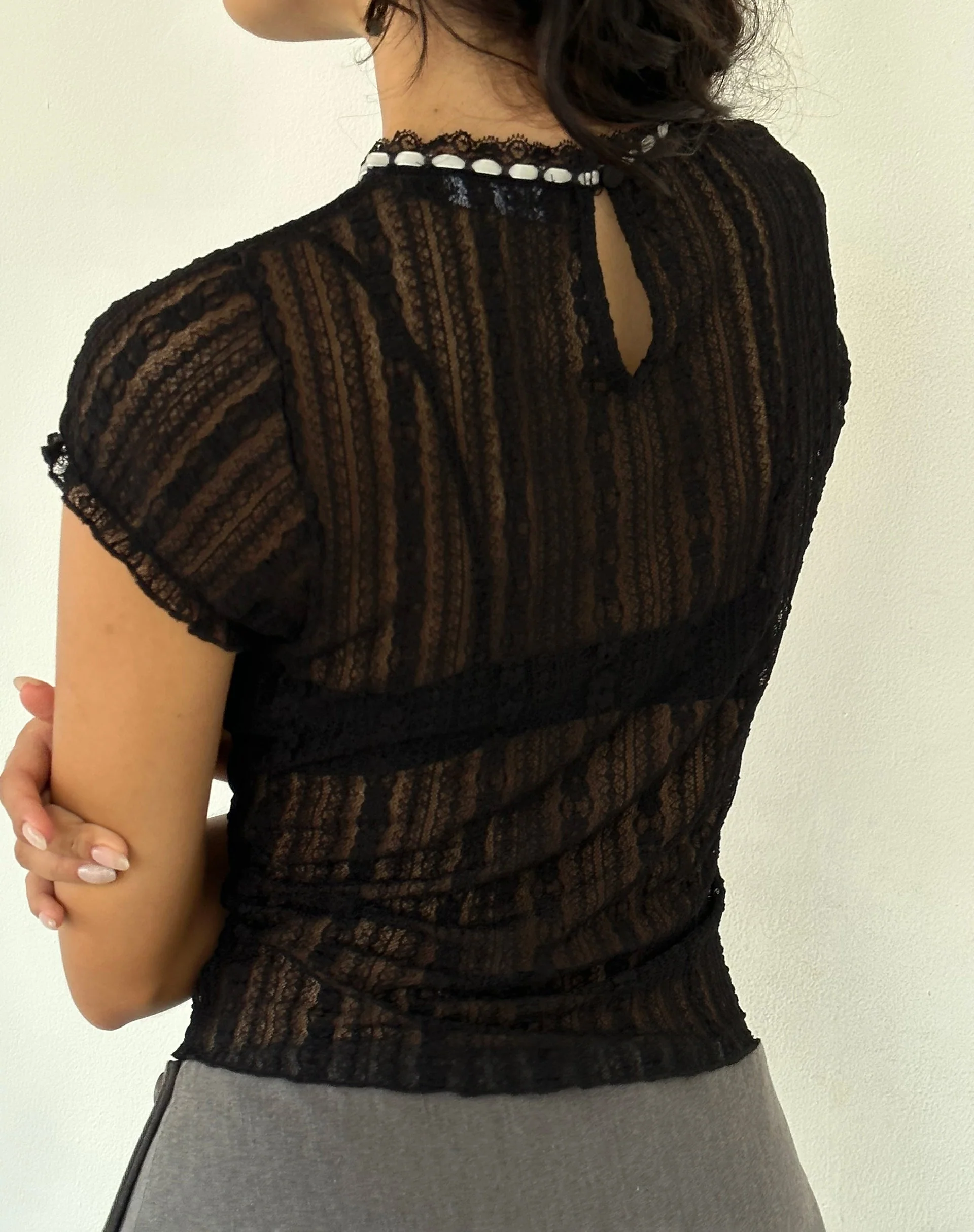 Jennifer Ungefüttertes Top aus Spitze Schwarz - Image 5