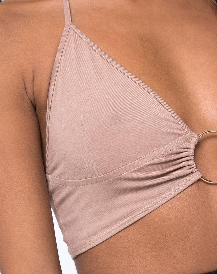 Jeppa Crop Top aus Jersey Tan - Image 5