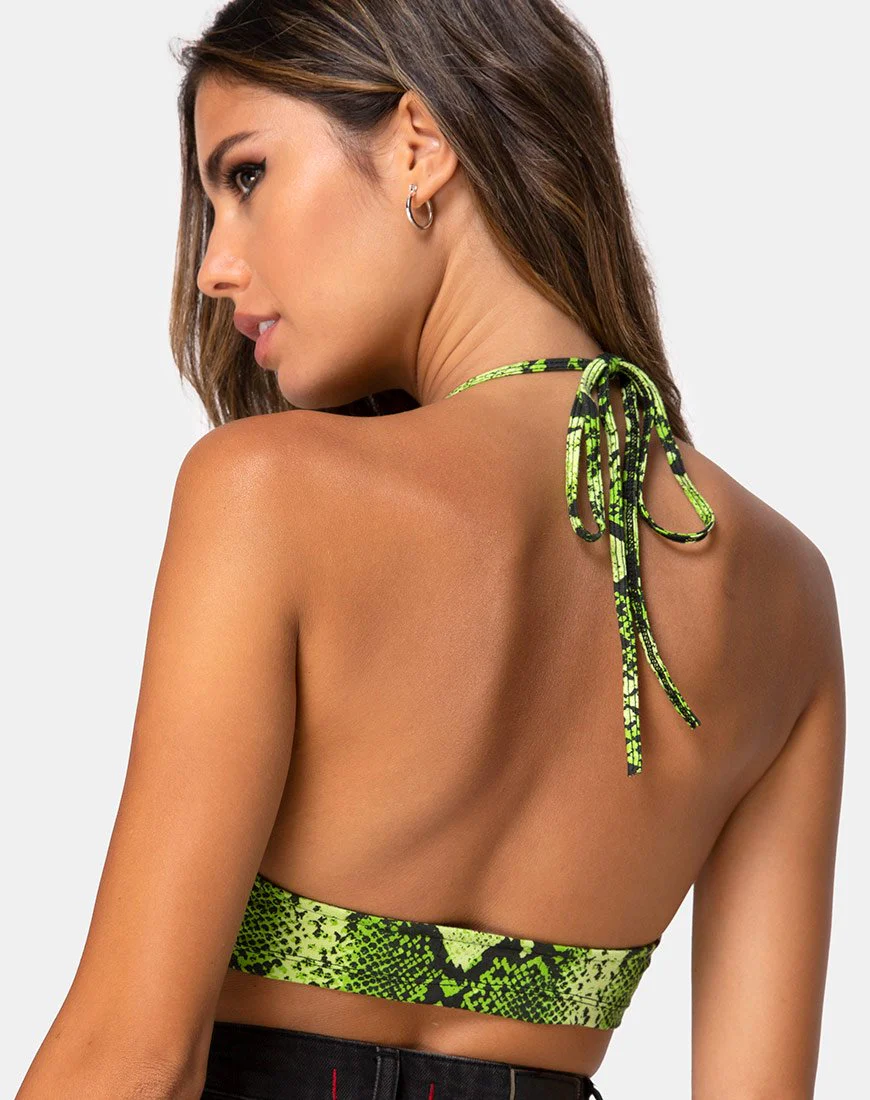 Jeppa Bralette-Top in Schlangenlimette - Image 2